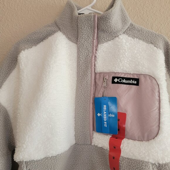 Columbia Lodge Sherpa Pullover in Dove Sea Salt Crushed Clay NWT - Picture 4 of 6